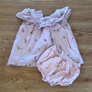 Janie and Jack Pink Baby Outfit with Animal Design